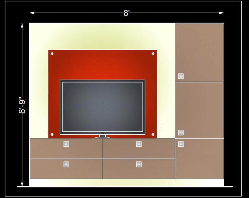 Modern TV Unit CAD Block - Free DWG Download